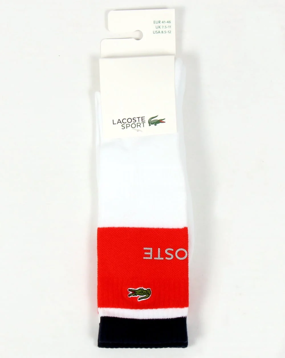 Lacoste Block Colour Socks White/navy/red