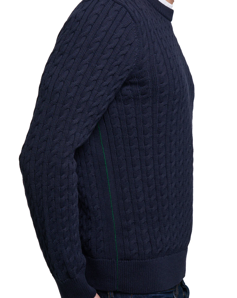 Lacoste Cable Knit Cotton Jumper Navy - Image 2