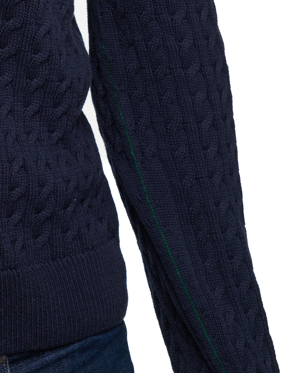 Lacoste Cable Knit Cotton Jumper Navy - Image 5