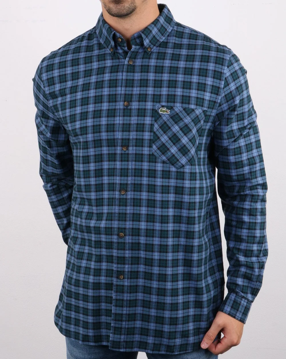 Lacoste Check Shirt in Navy and Blue - Image 2