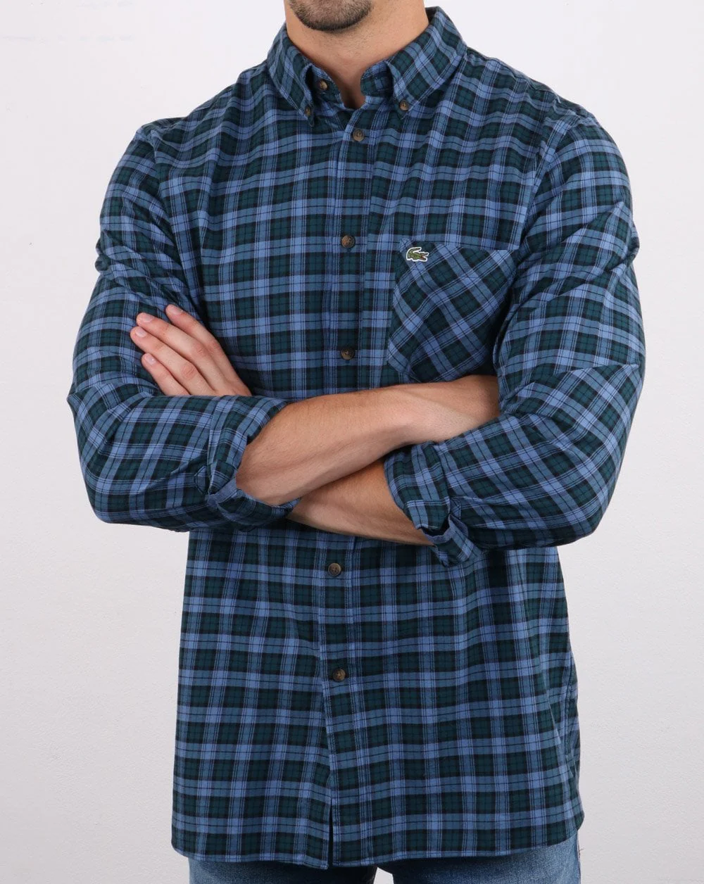 Lacoste Check Shirt in Navy and Blue - Image 3