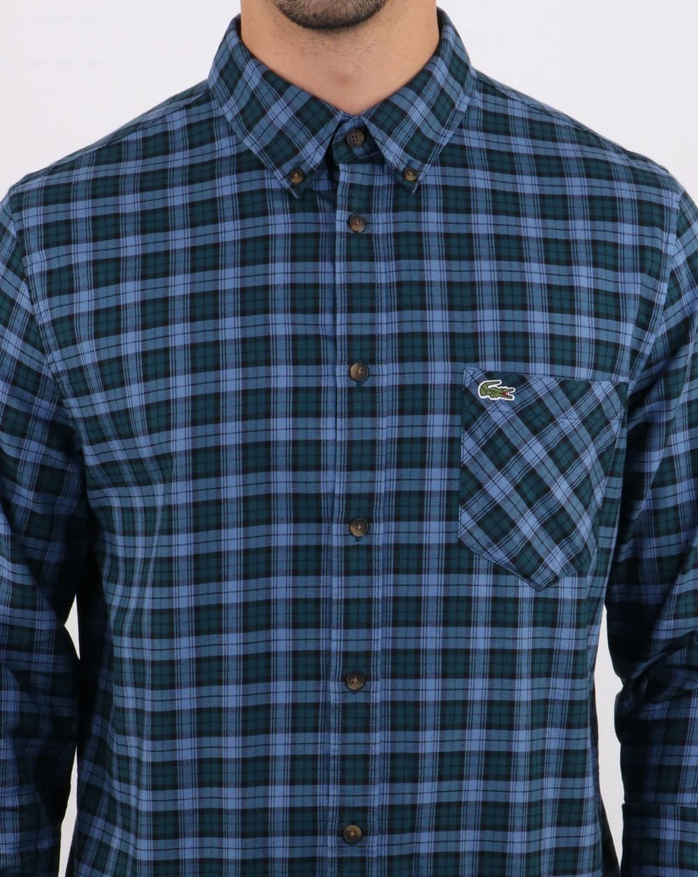 Lacoste Check Shirt in Navy and Blue - Image 4