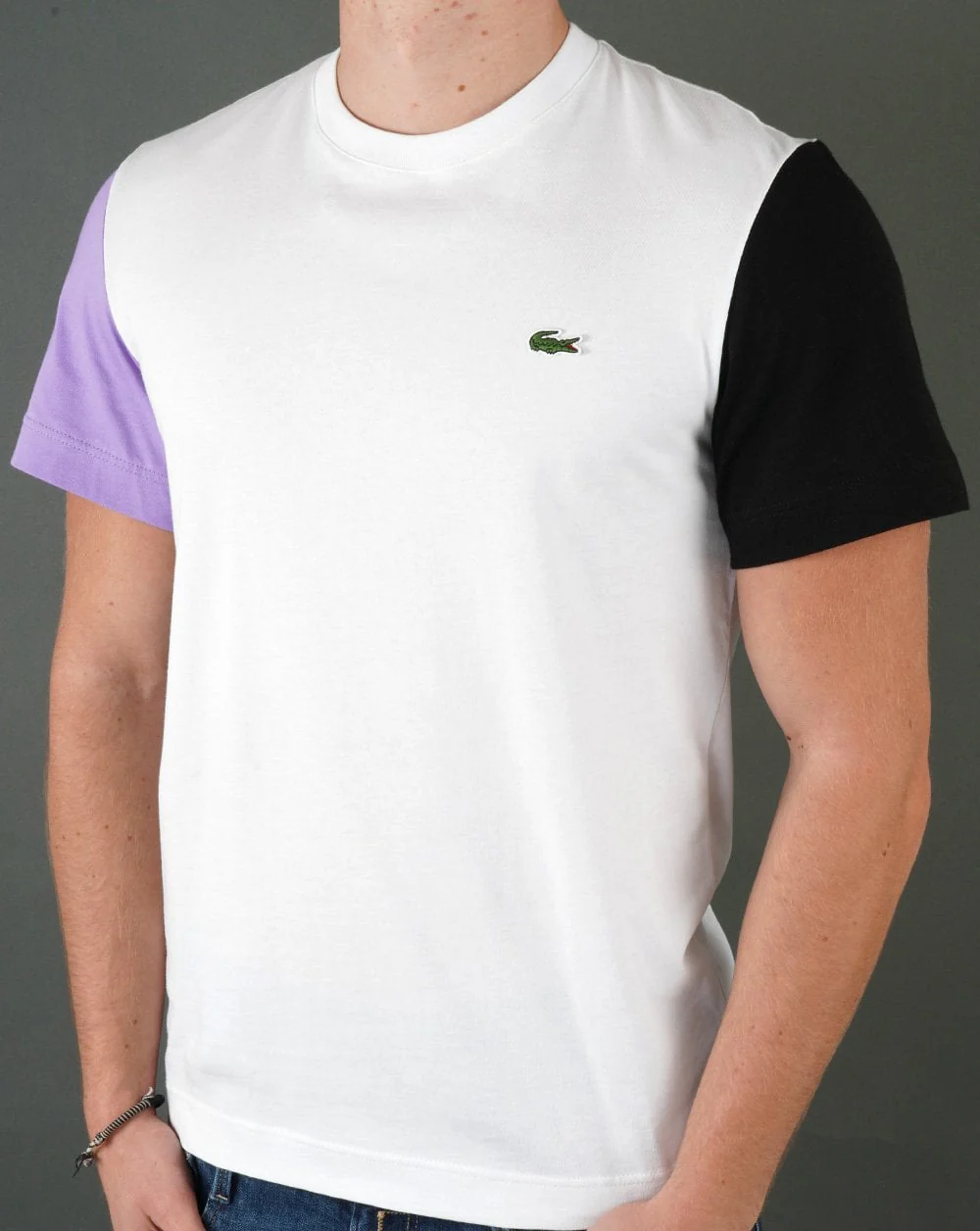 Lacoste Contrast T-shirt White/Purple/Black - Image 3