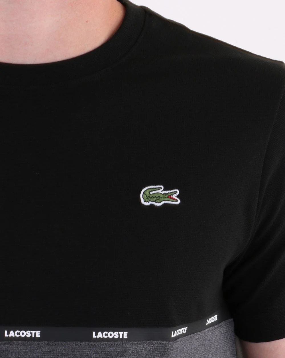 Lacoste Contrast Taping T-shirt Black/Grey - Image 3