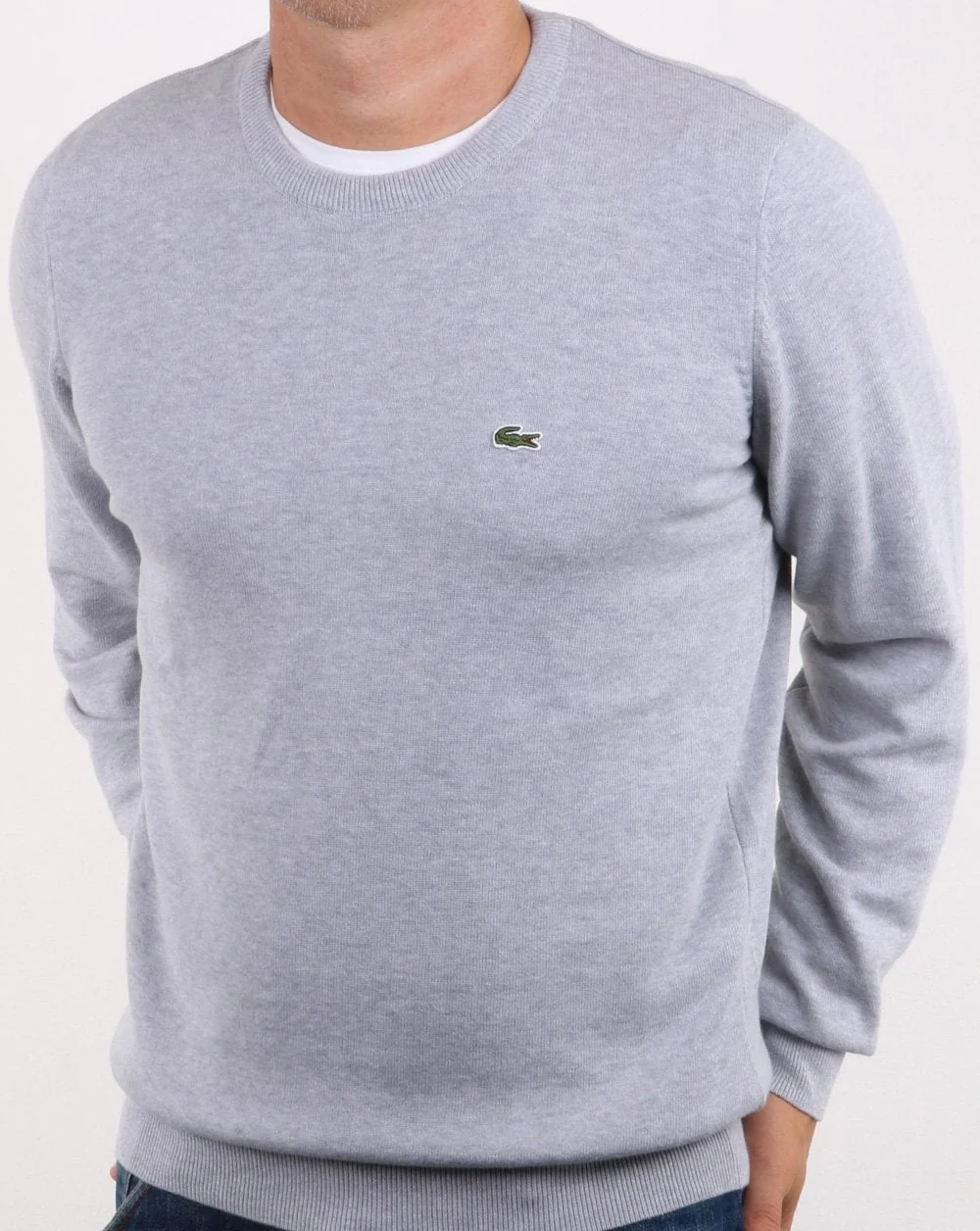 Lacoste Crew Neck Jumper Silver Grey - Image 2