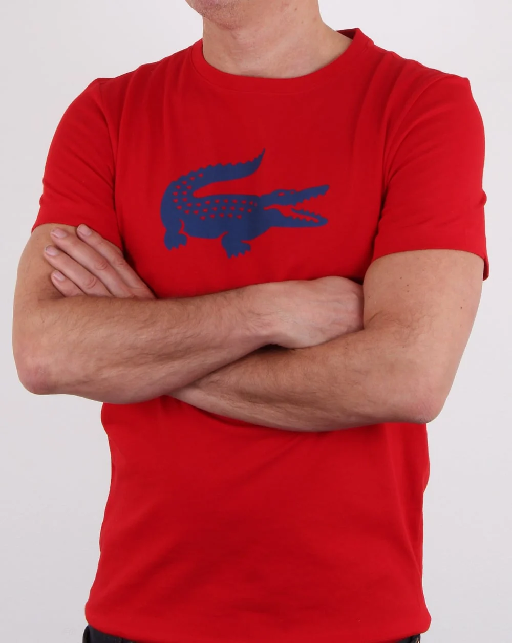Lacoste Croc Print T Shirt Red/marino - Image 3