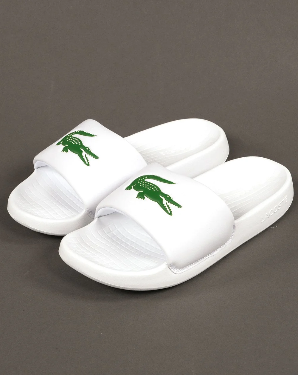 Lacoste Croco Sliders White/Green