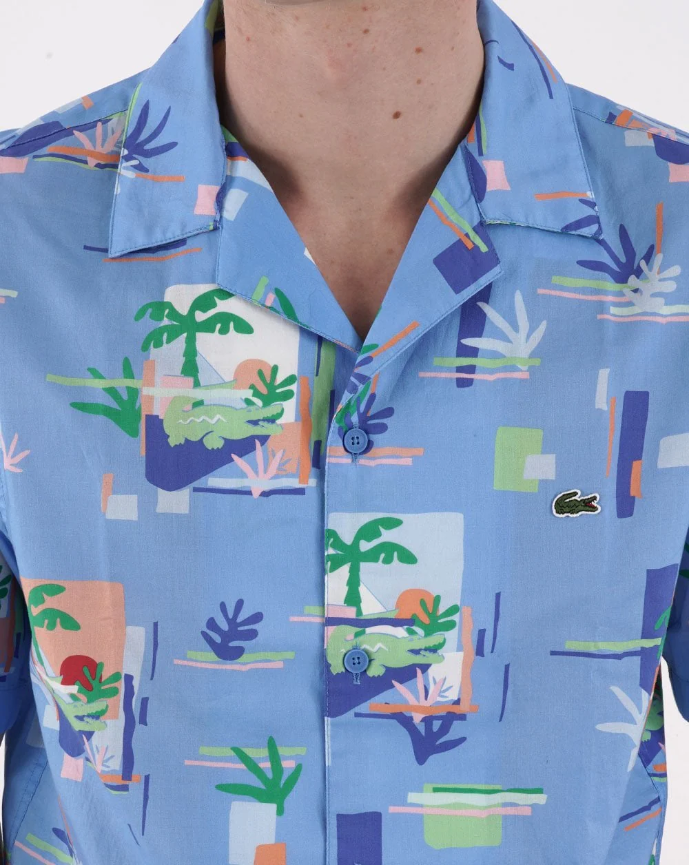 Lacoste Cuban Short Sleeve Shirt Blue - Image 2