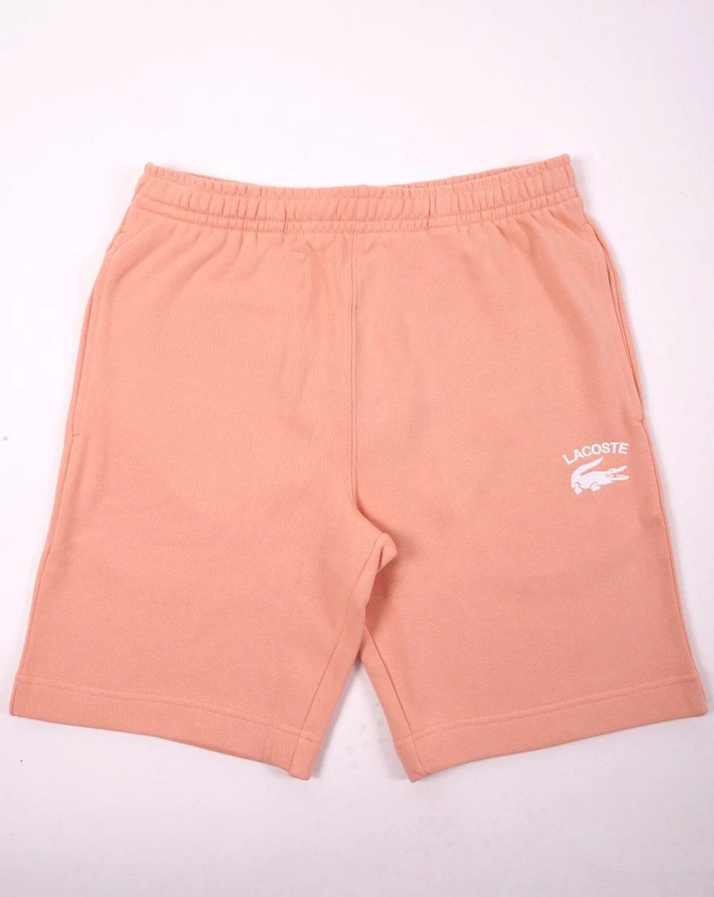 Lacoste Embroidered Fleece Shorts Peach