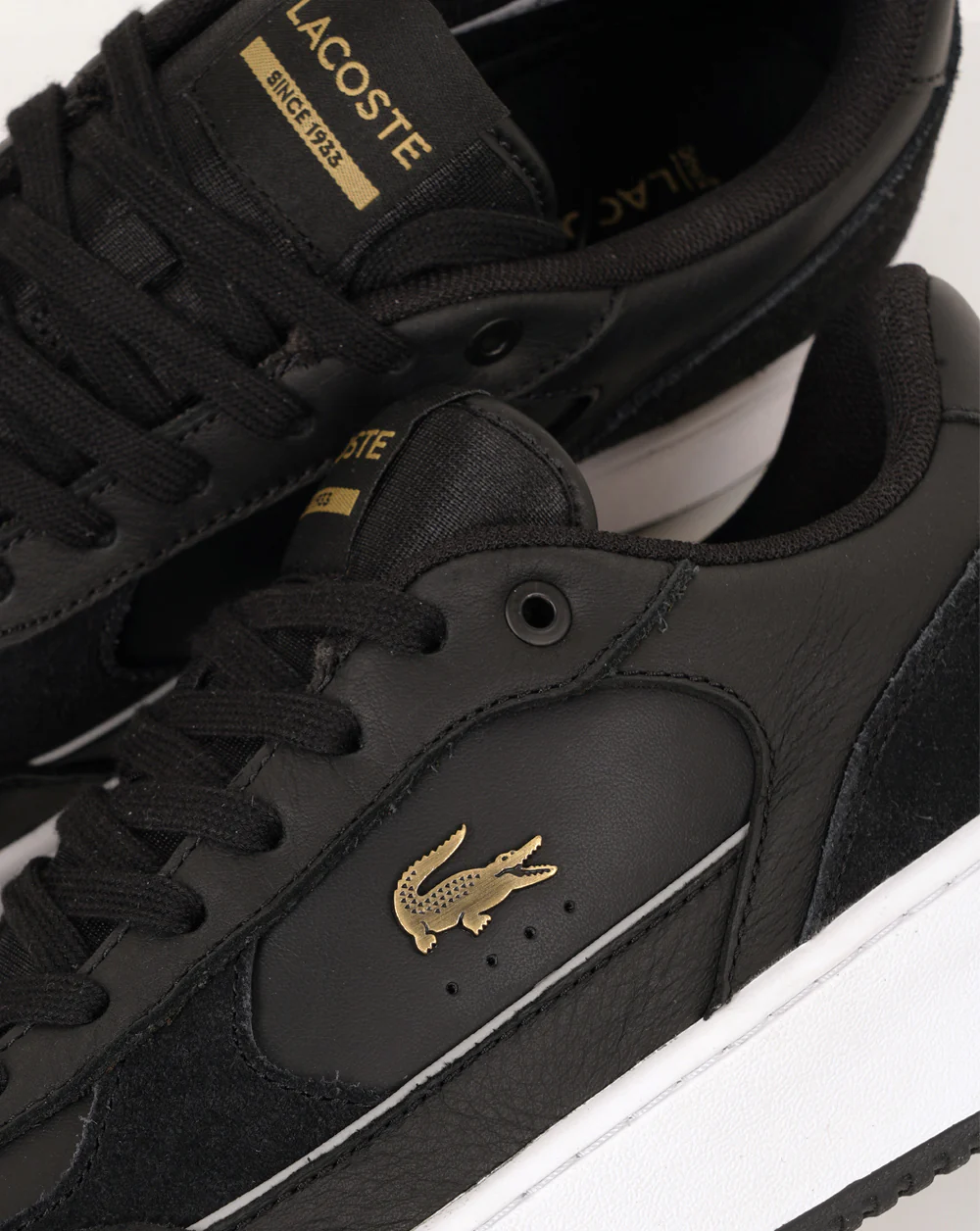 Lacoste L001 Ace Trainers Black/White - Image 3