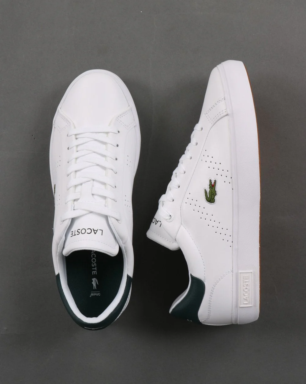 Lacoste Footwear Powercourt Trainer White/dark Green - Image 4