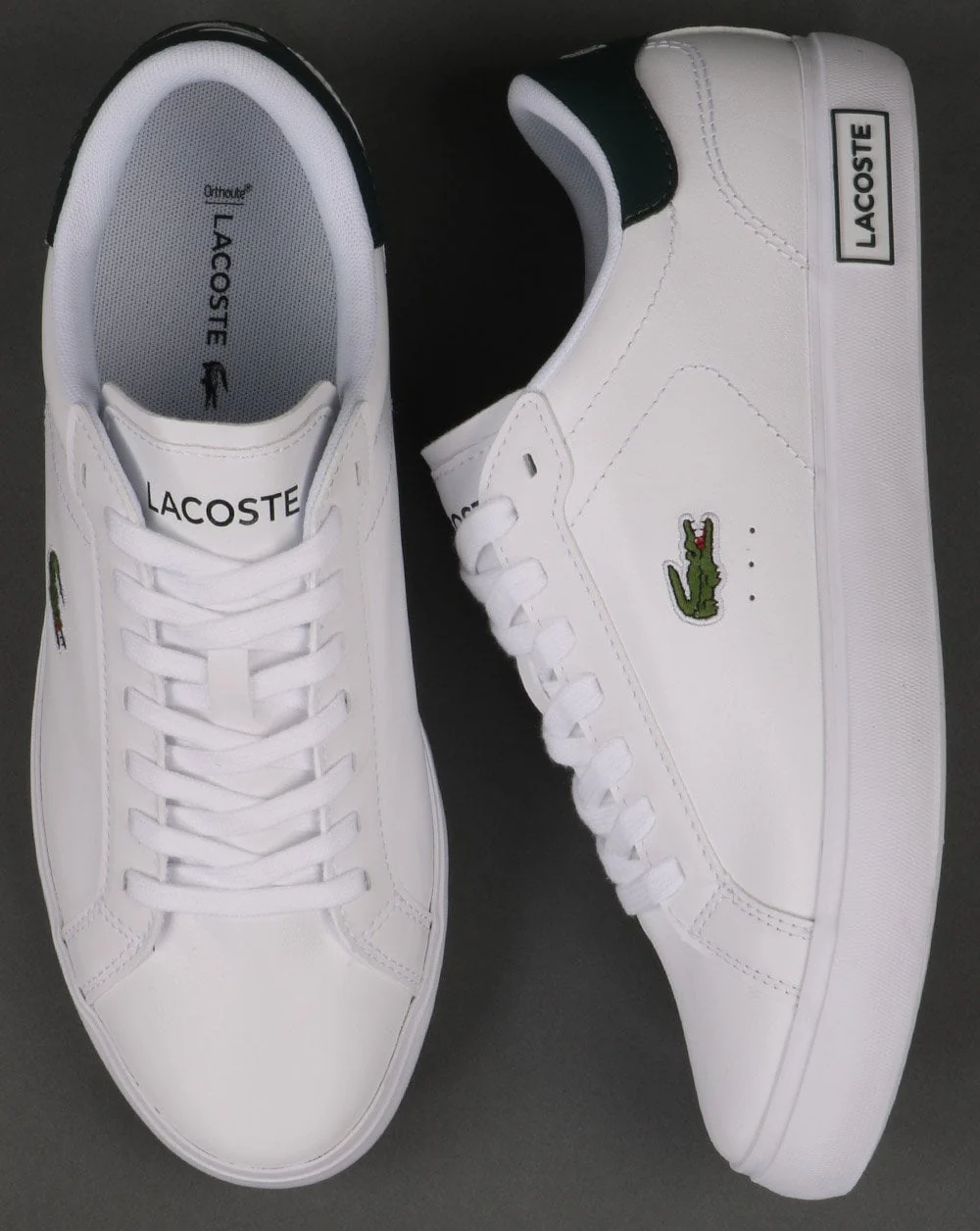 Lacoste Footwear Powercourt Trainer White/dark Green - Image 2
