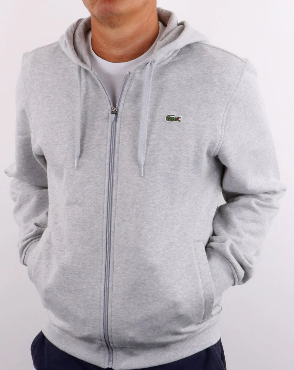 Lacoste Full Zip Hoodie Grey - Image 2