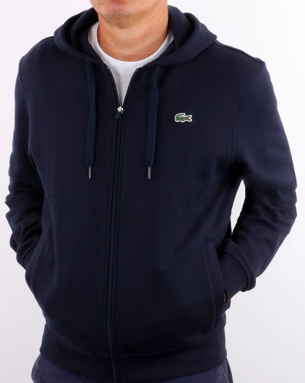 Lacoste Full Zip Hoodie Navy - Image 5