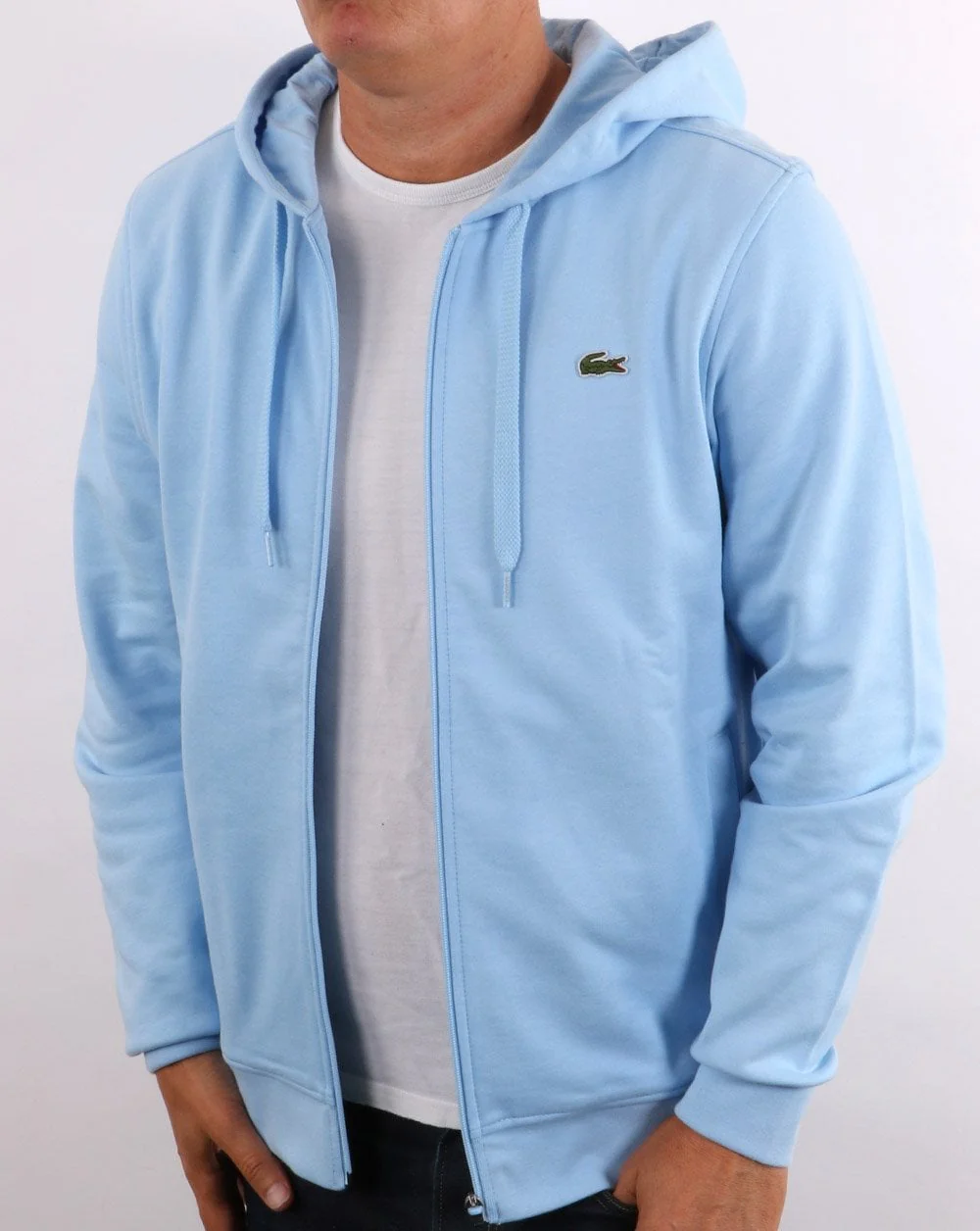 Lacoste Full Zip Hoodie Sky Blue - Image 5