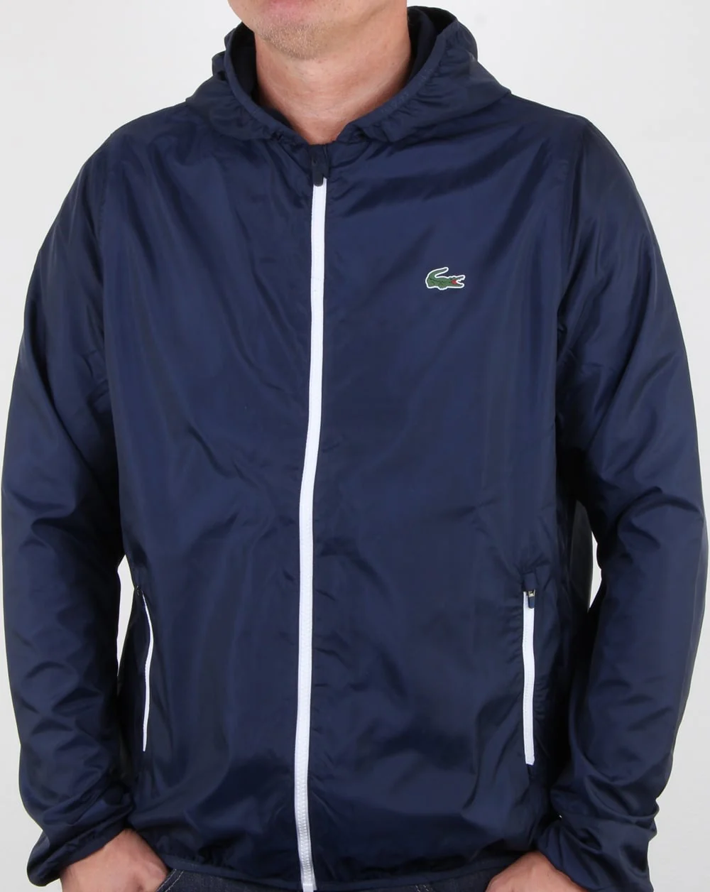 Lacoste Hooded Jacket Navy/white - Image 3