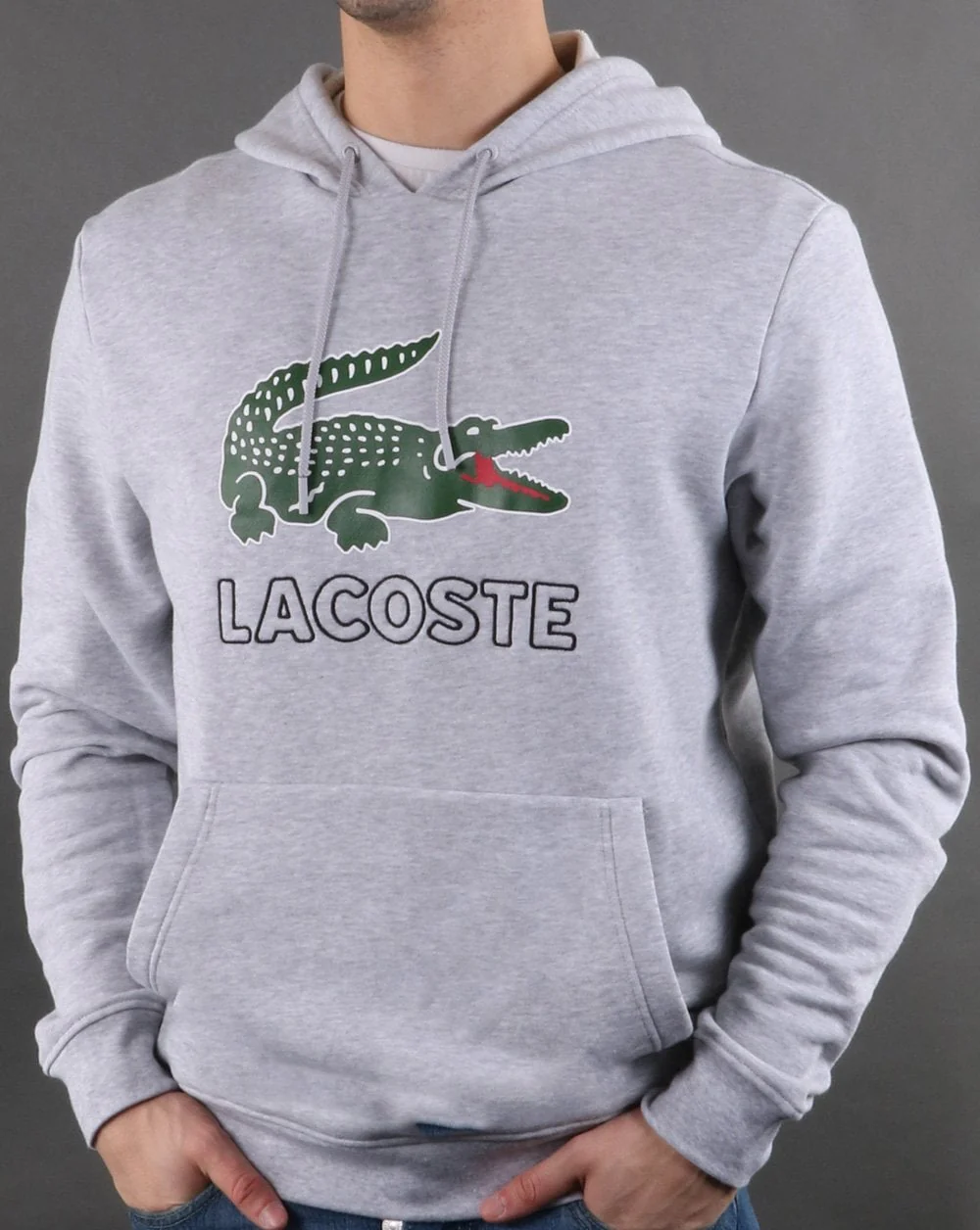 Lacoste Hooded Logo Sweatshirt Grey