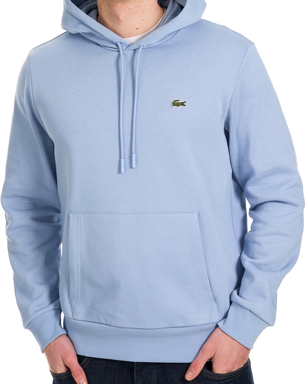 Lacoste Hooded Sweatshirt Light Blue - Image 4