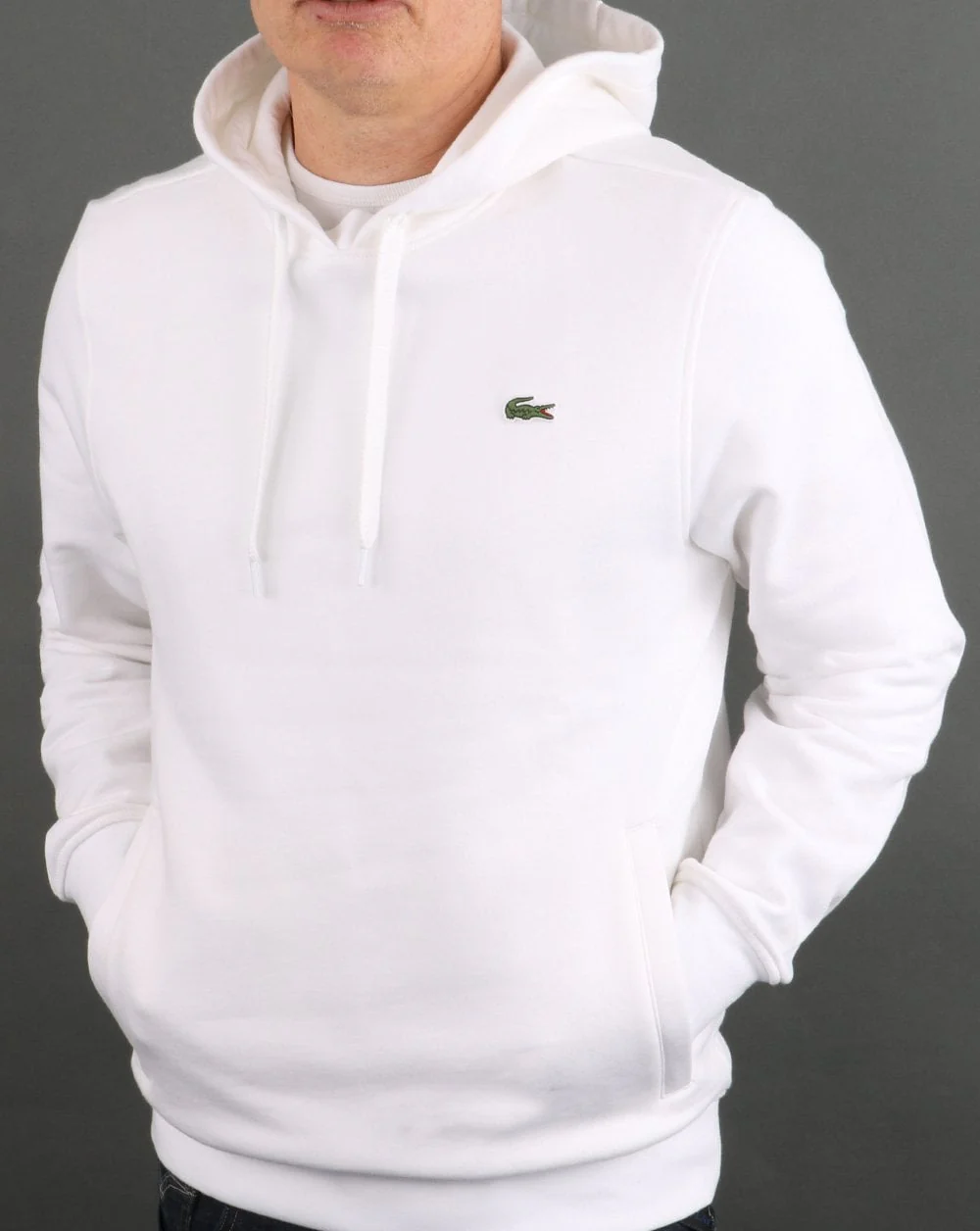 Lacoste Hooded Sweatshirt White - Image 2