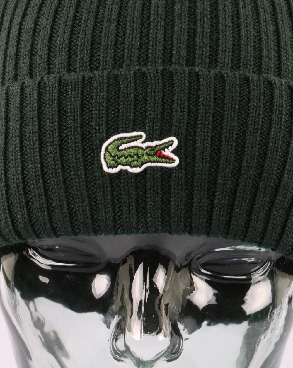 Lacoste Knitted Beanie Dark Green - Image 2