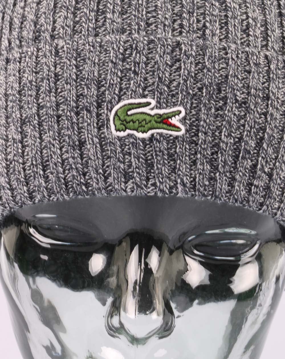 Lacoste Knitted Beanie Light Grey - Image 2