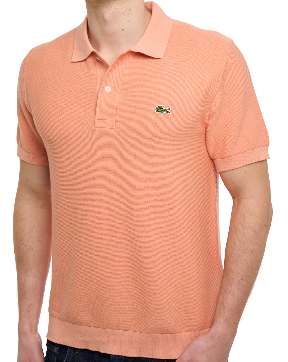 Lacoste Short Sleeve Knitted Polo Peach - Image 2