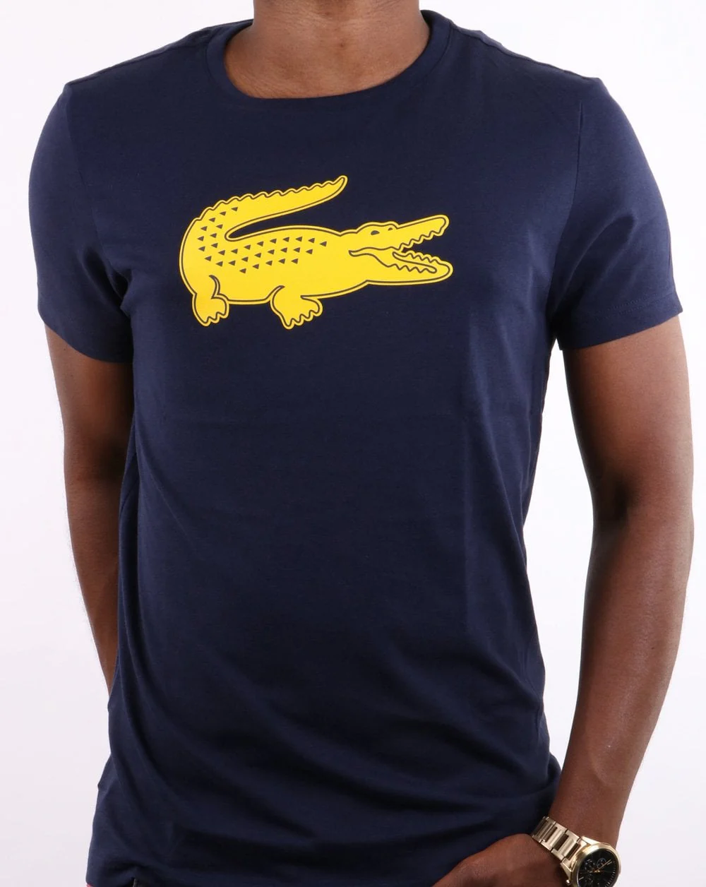 Lacoste Logo T-shirt Navy/Yellow - Image 2