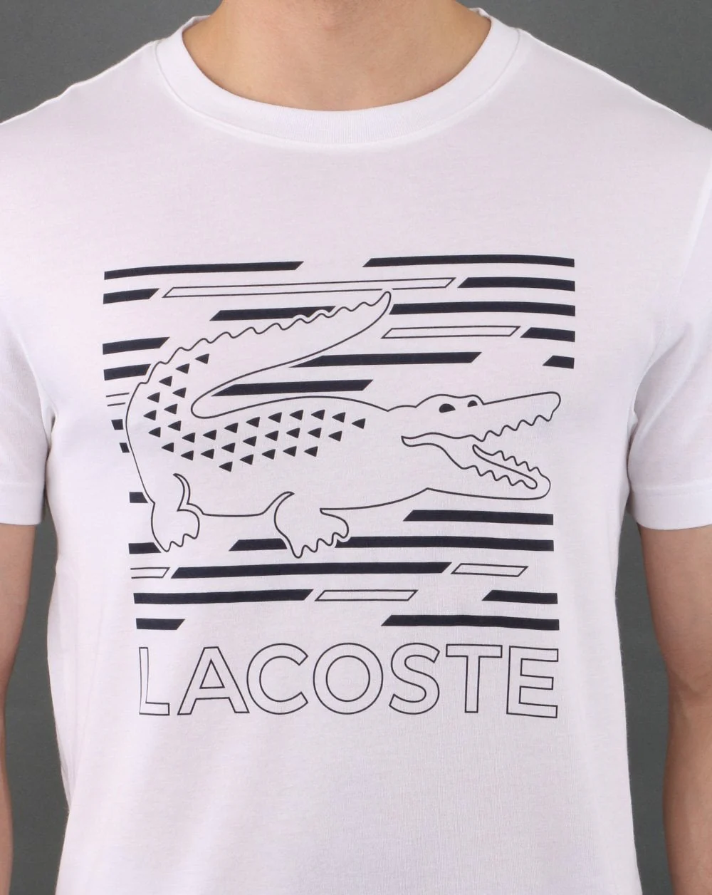 Lacoste Logo T-shirt White/Navy - Image 3