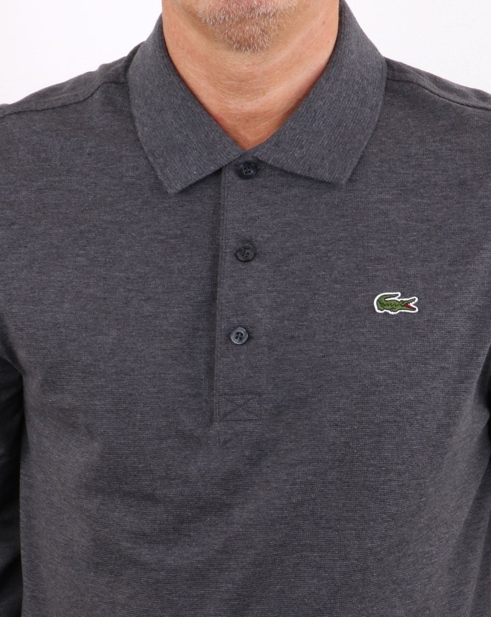 Lacoste Long Sleeve Polo Dark Grey - Image 3