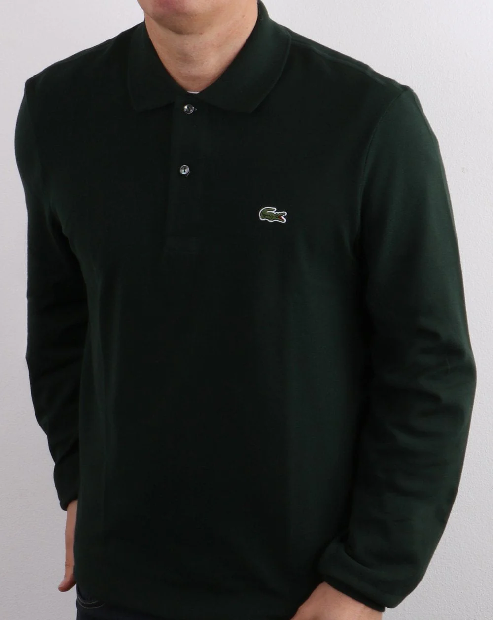 Lacoste Long Sleeve Polo Shirt Dark Green - Image 2