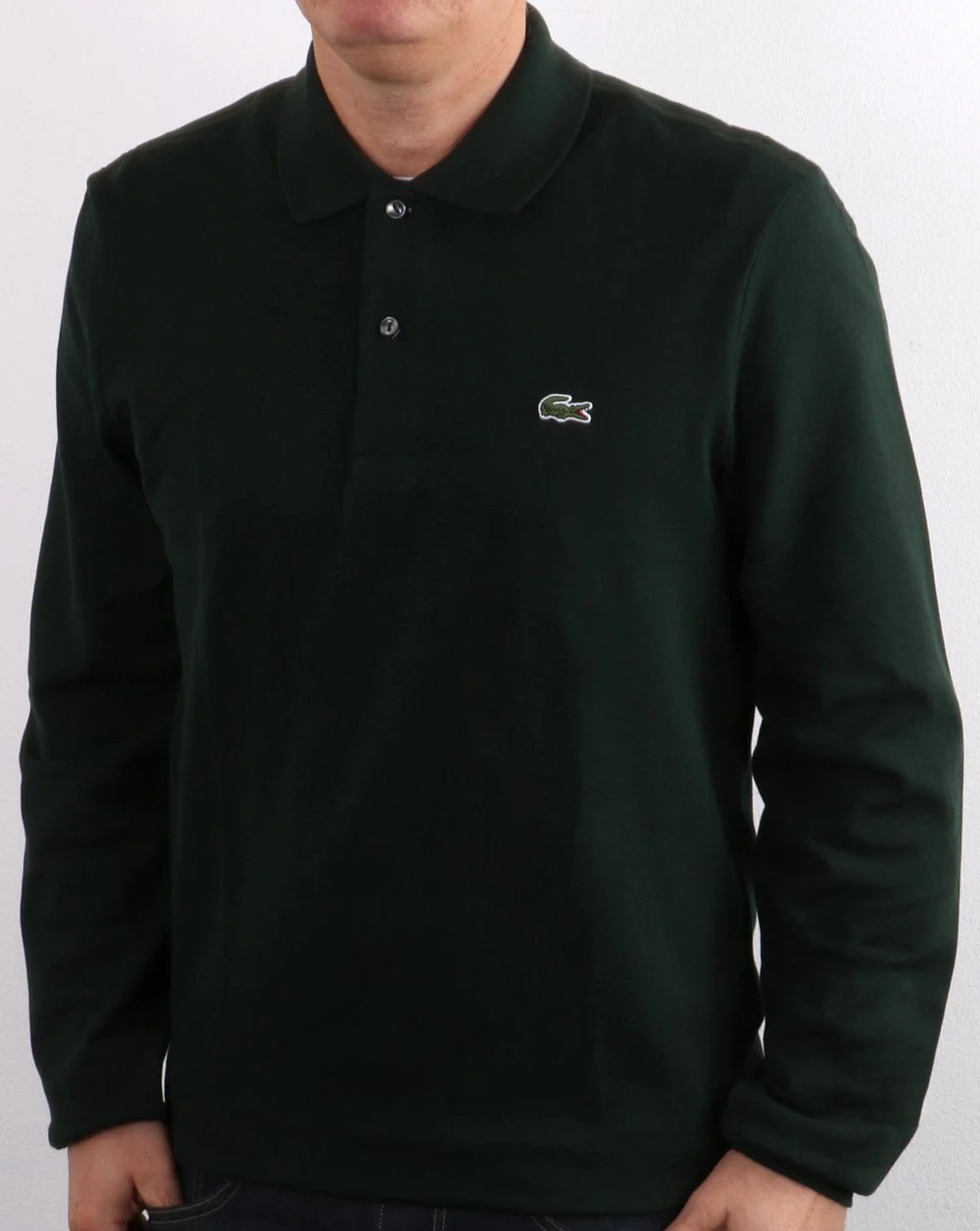 Lacoste Long Sleeve Polo Shirt Dark Green - Image 3