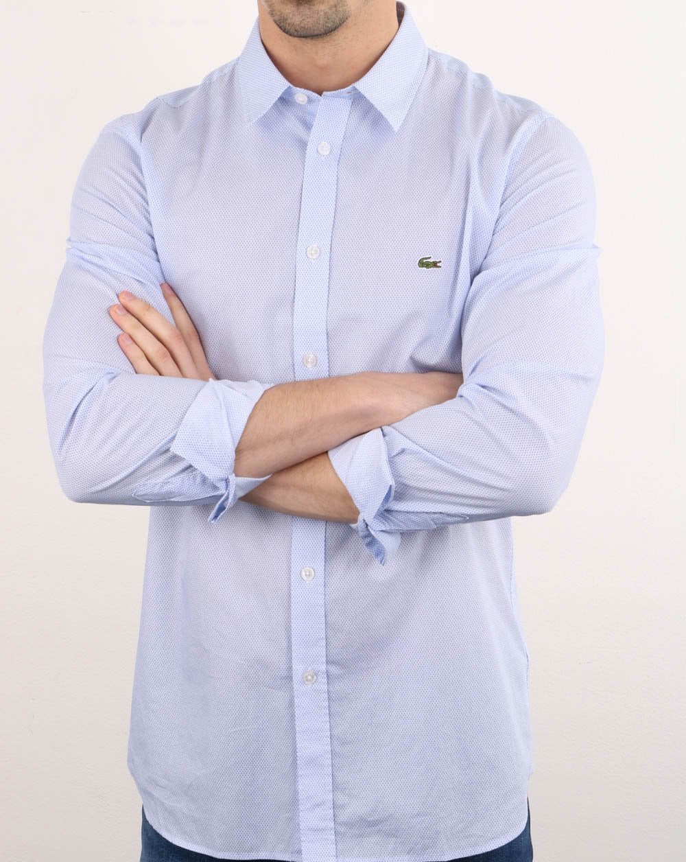 Lacoste Long Sleeve Shirt Light Blue - Image 3