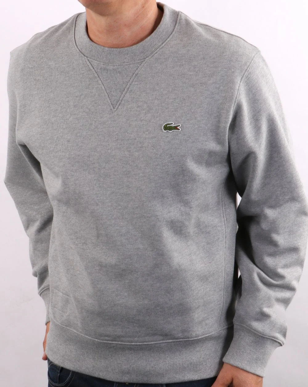 Lacoste Organic Cotton Sweatshirt Silver Grey Marl - Image 3