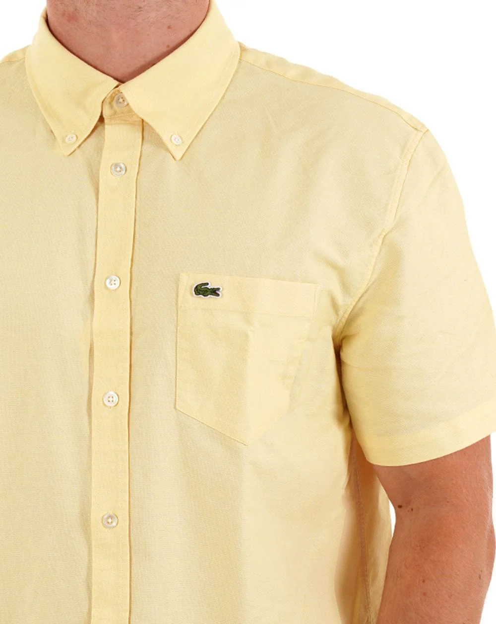 Lacoste Oxford Short Sleeve Shirt Yellow - Image 2