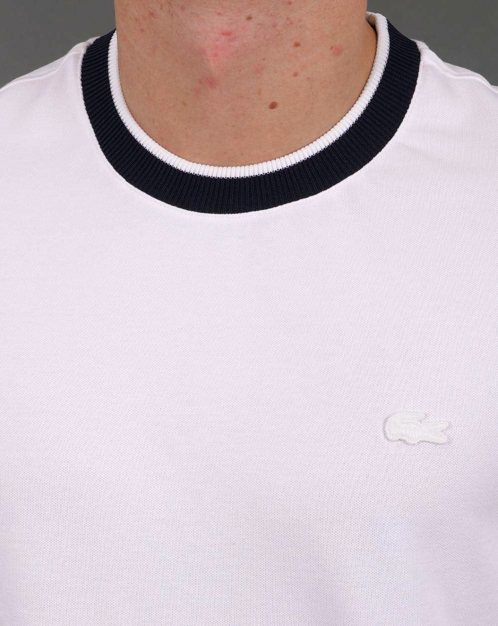 Lacoste Pique T-shirt Off White/Navy - Image 2