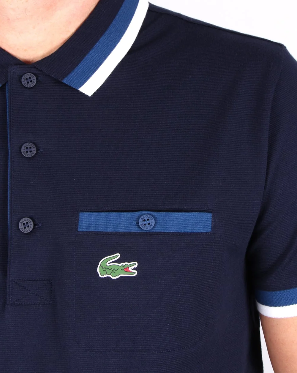 Lacoste Pocket Detail Polo Shirt Navy/cobalt - Image 2