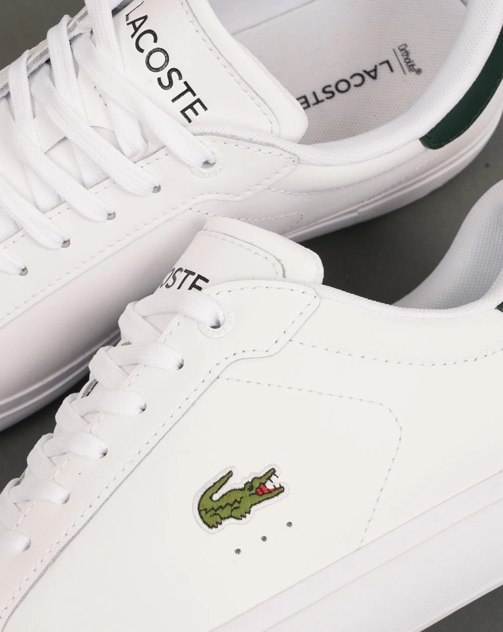 Lacoste Powercourt Trainers White/Dark Green - Image 3