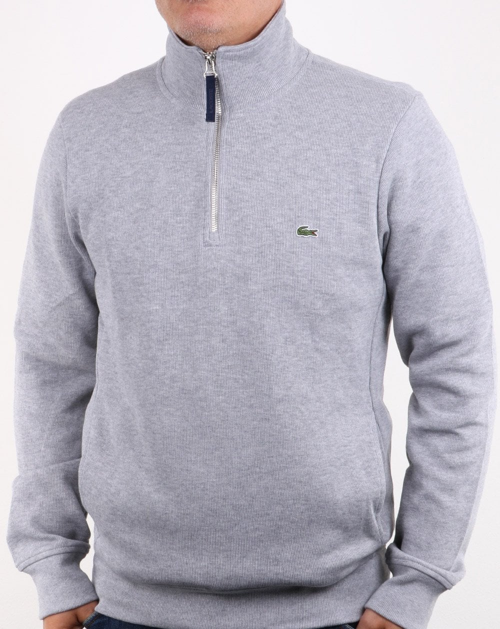 Lacoste Quarter Zip Top Grey - Image 3