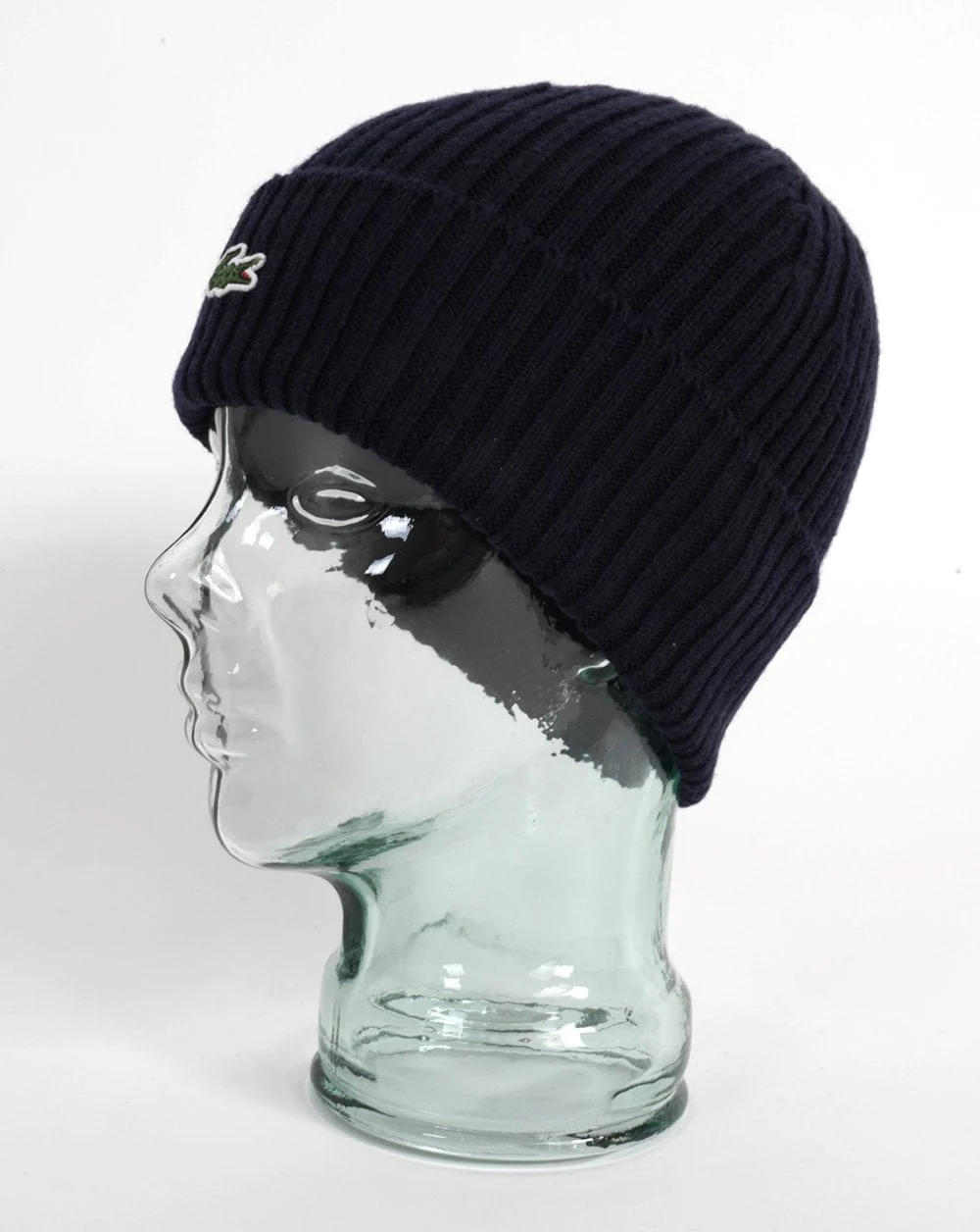 Lacoste Ribbed Wool Beanie Navy - Image 2