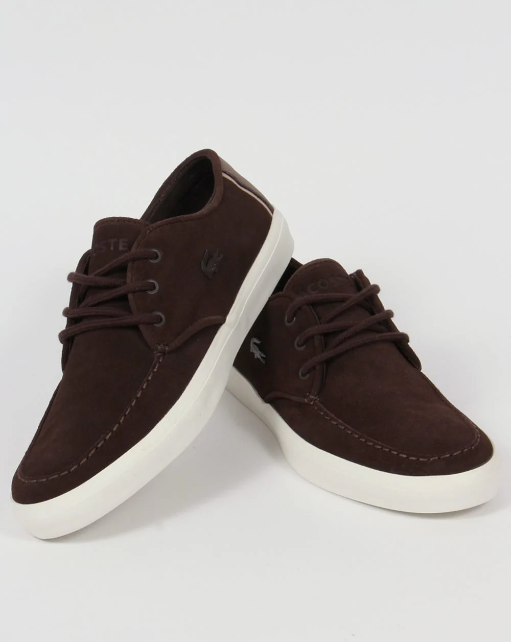 Lacoste Sevrin Suedette Boat Shoes Dark Brown - Image 3