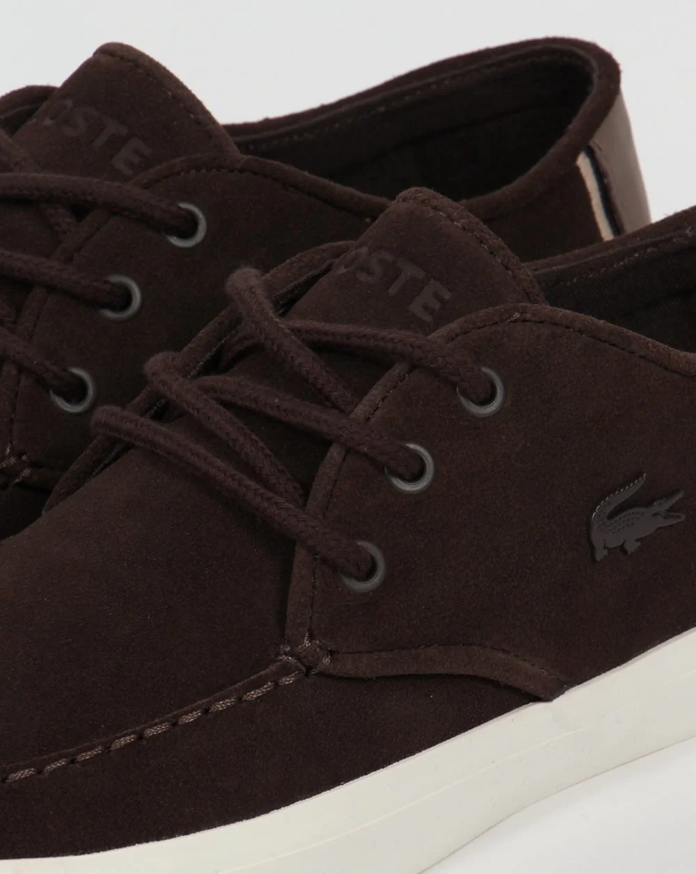 Lacoste Sevrin Suedette Boat Shoes Dark Brown - Image 4