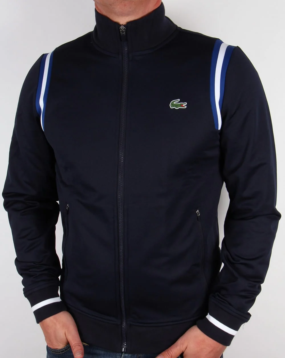 Lacoste Shoulder Stripe Track Top Navy/Royal/White