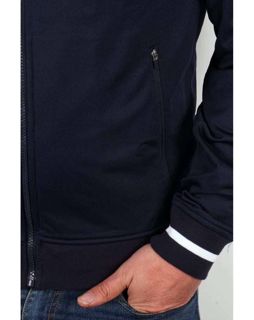 Lacoste Shoulder Stripe Track Top Navy/Royal/White - Image 4