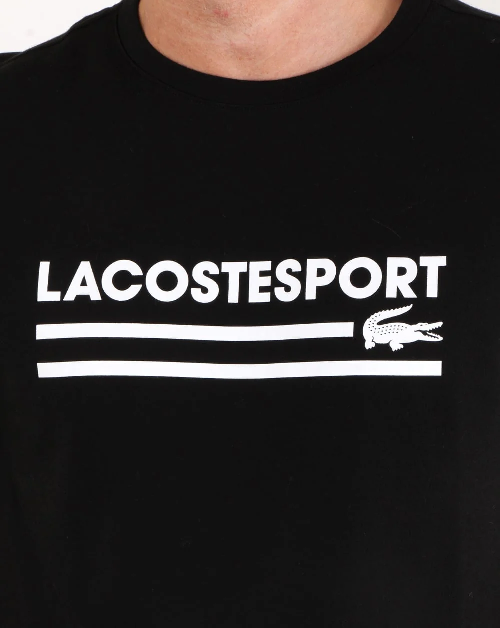 Lacoste Sport Logo T Shirt Black/white - Image 2