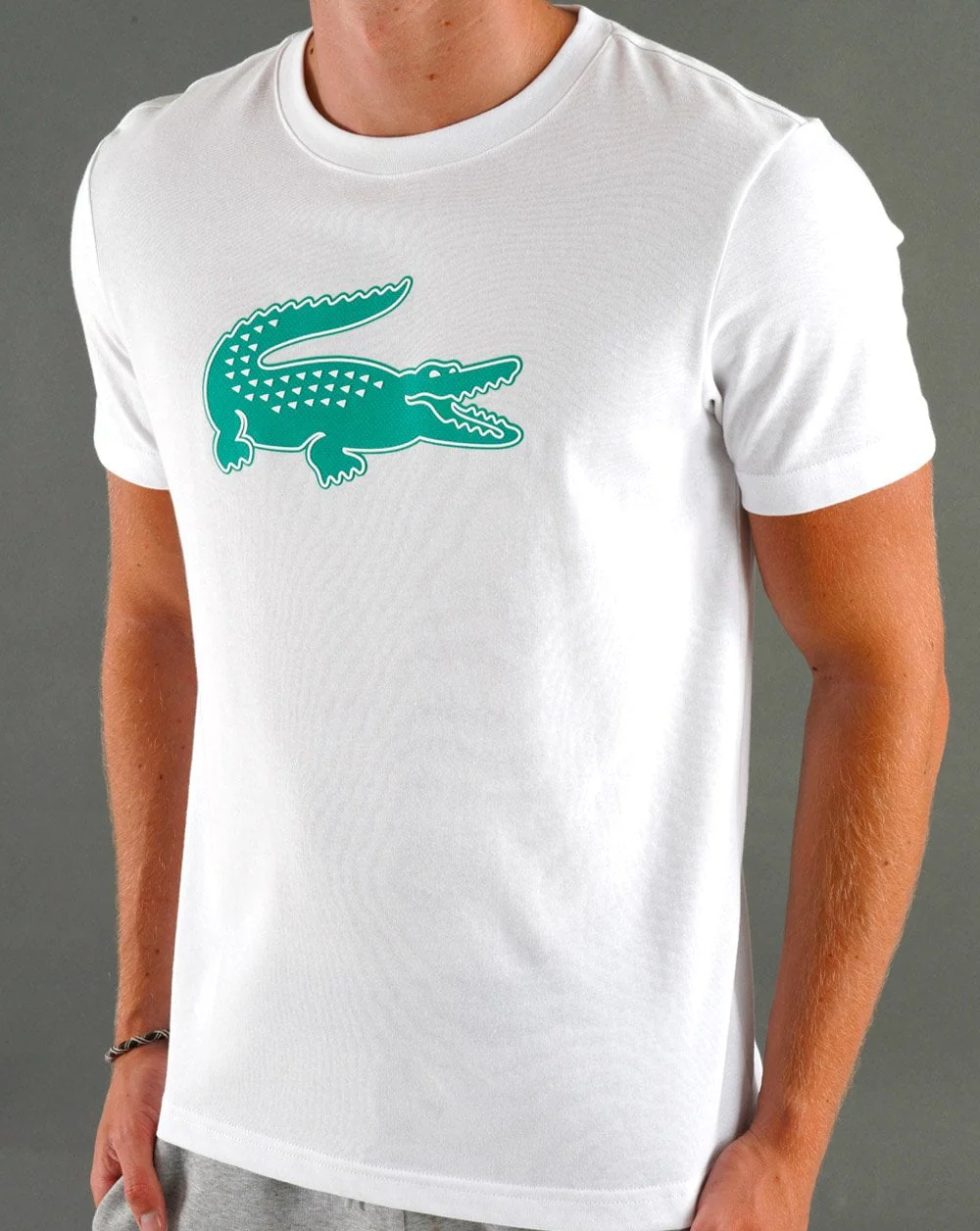 Lacoste Sport Logo T-shirt White/Green - Image 3