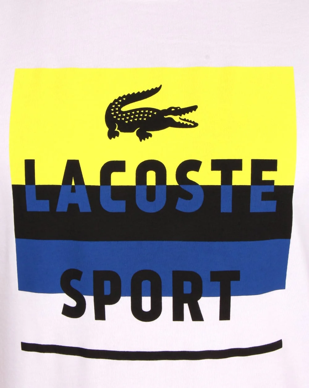 Lacoste Sport Print T Shirt White/lemon - Image 2