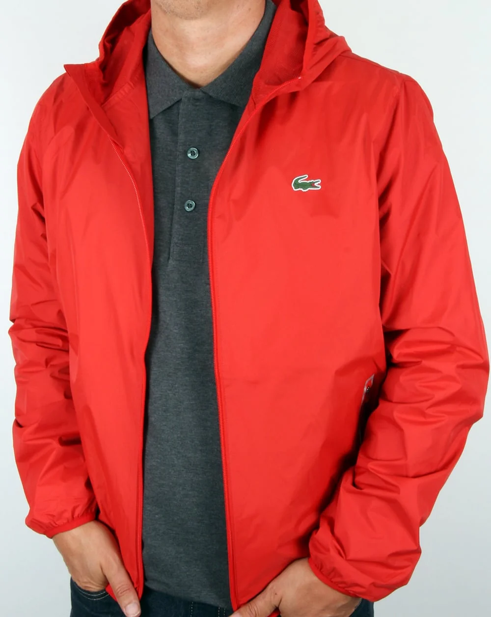 Lacoste Sport Tech Hooded Jacket Corrida Red - Image 4