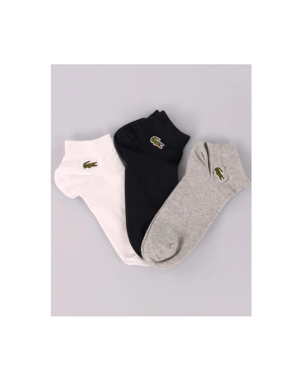 Lacoste Sport Triple Pack Low Cut Socks Navy/Silver/White