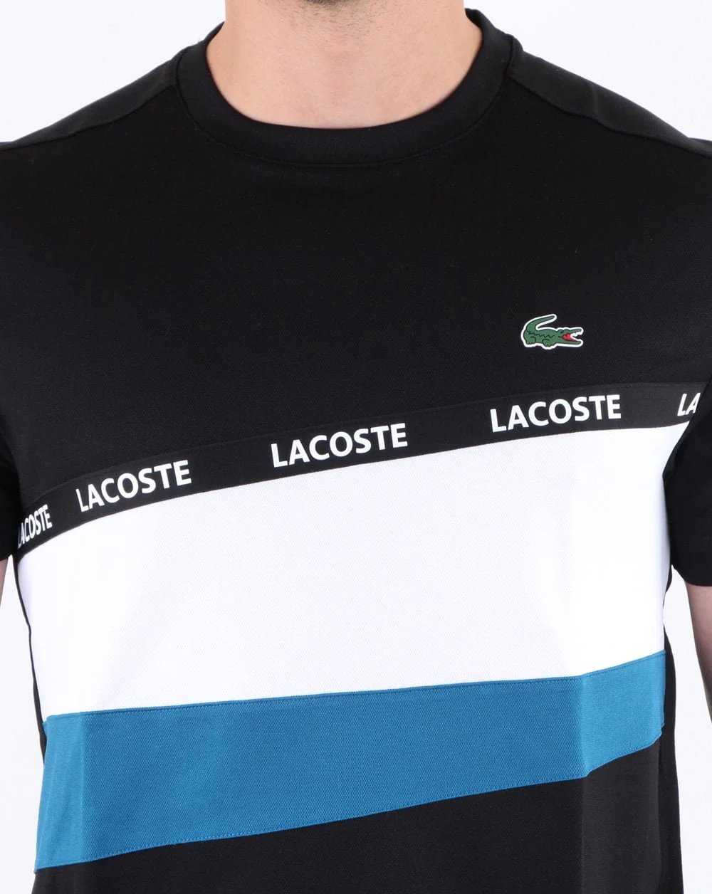 Lacoste Stripe Block T-shirt Black/White - Image 3