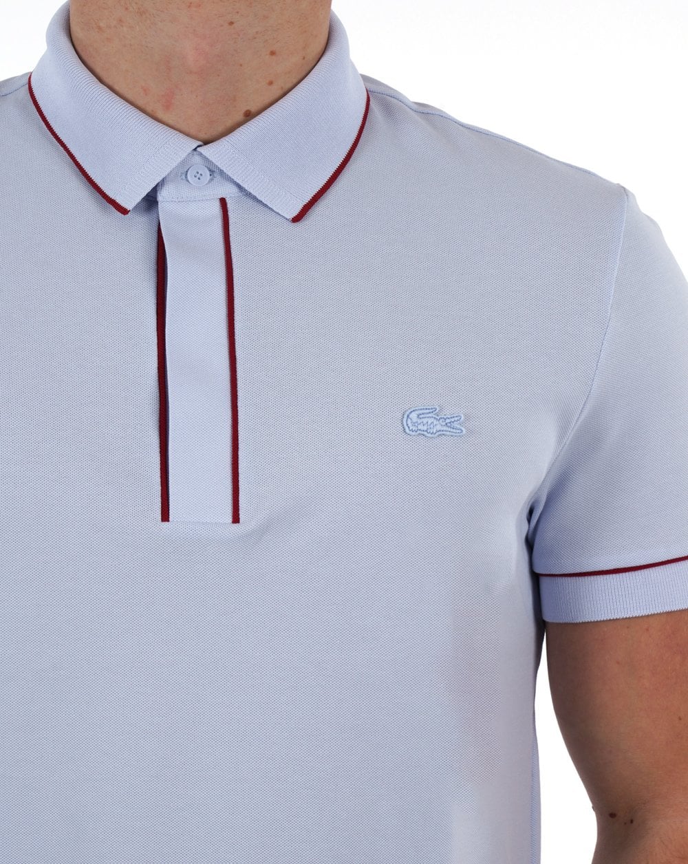 Lacoste Tipped Polo Shirt Light Blue - Image 2